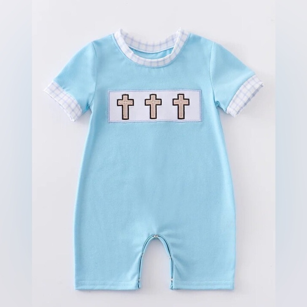 Blue Cross Babyboy Embroidered Romper